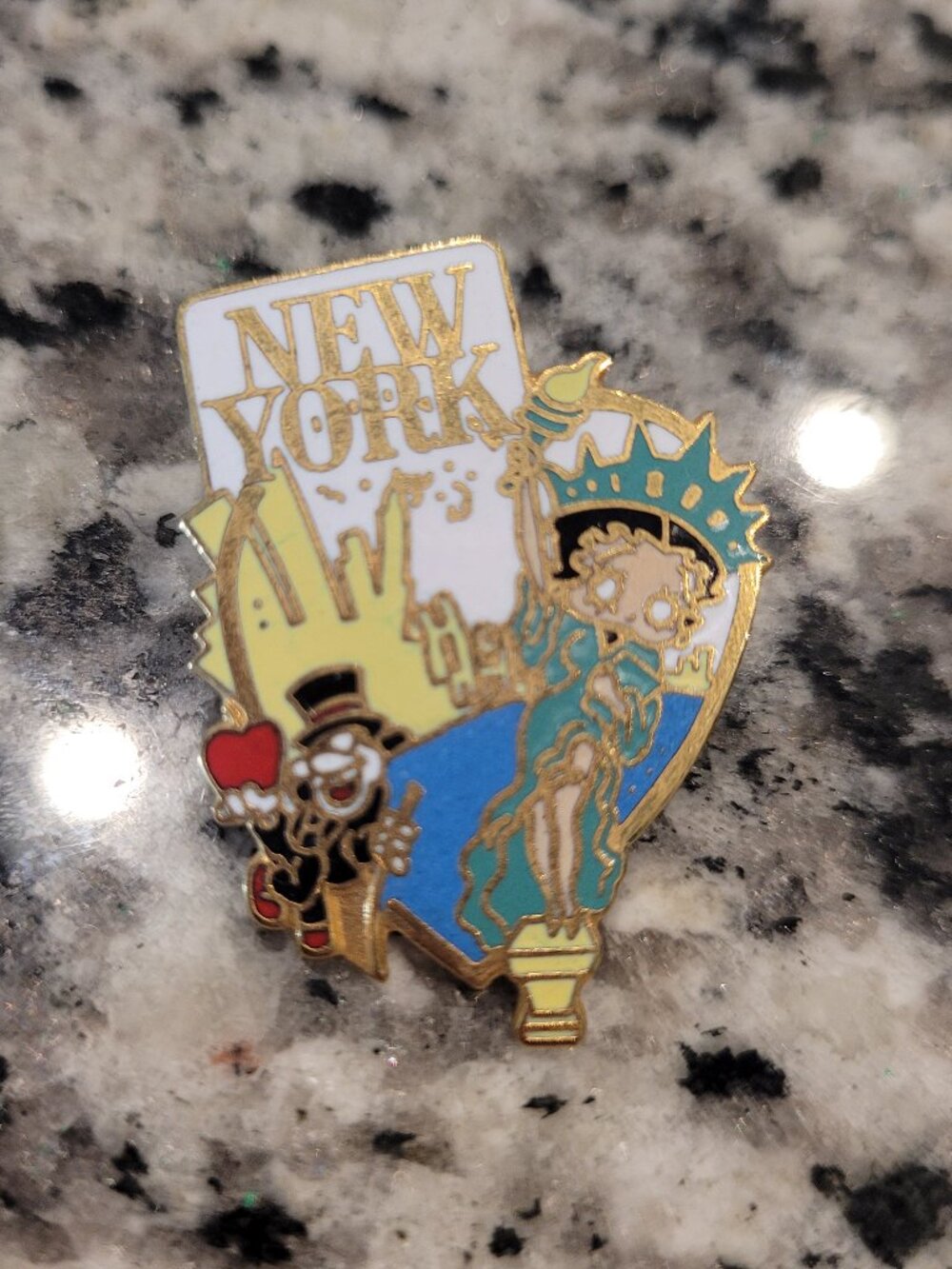 Betty Boop Lady Liberty New York Vintage Pin 1995